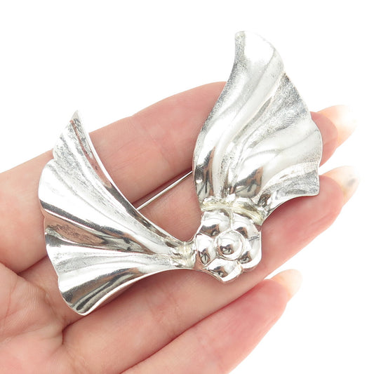BAYANIHAN 925 Sterling Silver Vintage Floral Pin Brooch