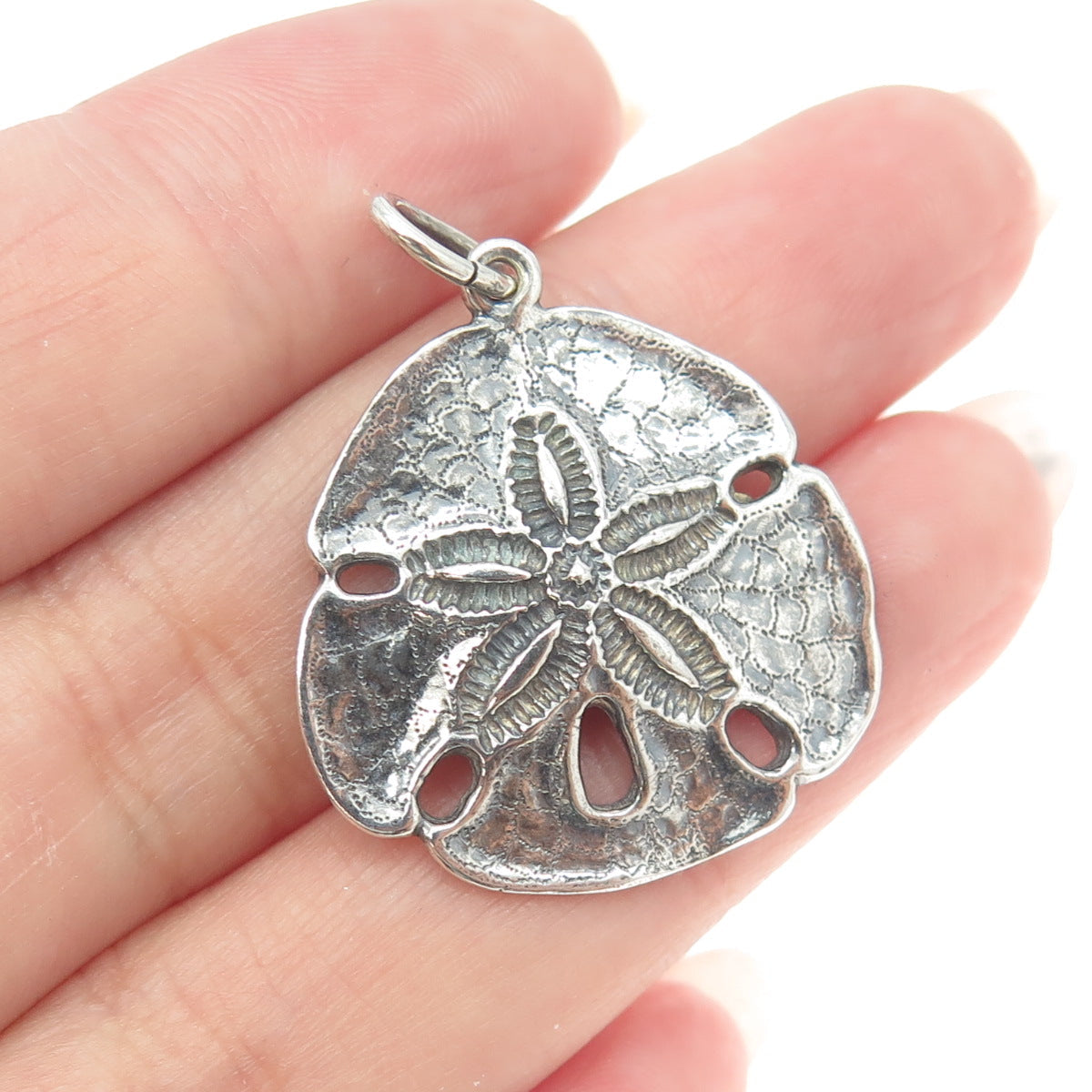 GOLD CREATION 925 Sterling Silver Vintage Sand Dollar Charm Pendant