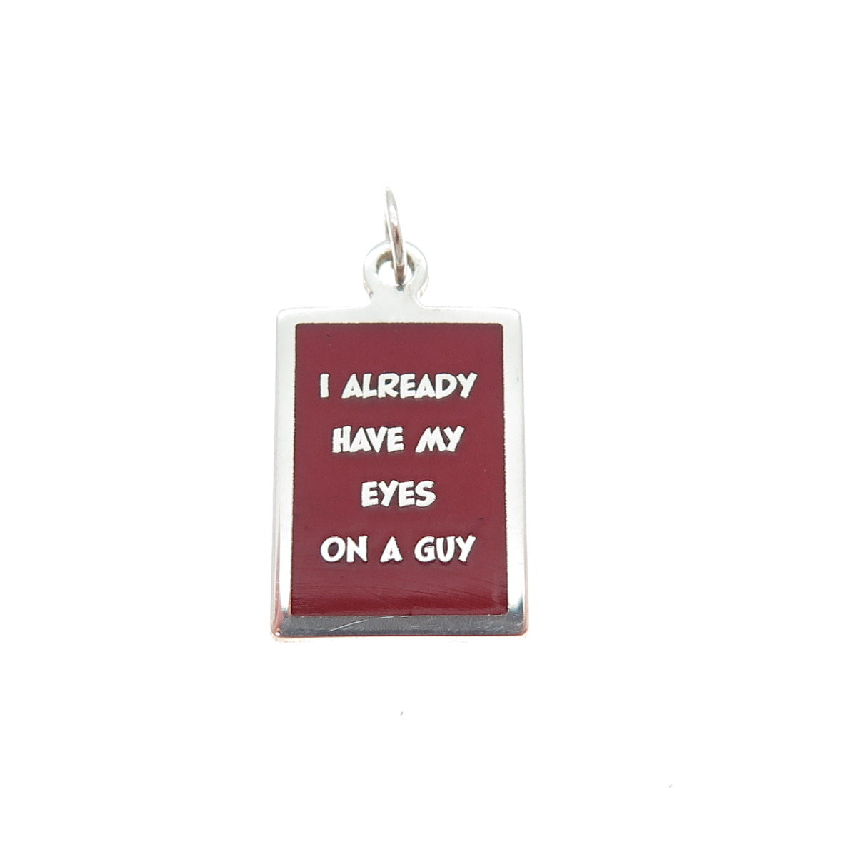925 Sterling Silver Enamel I Already Have My Eyes On A Guy Minimalist Pendant