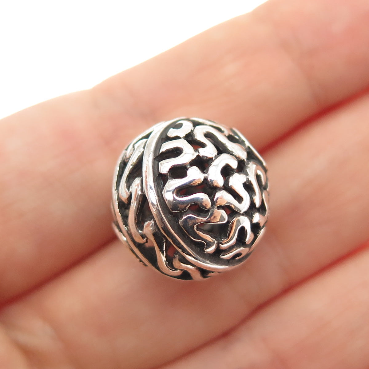 925 Sterling Silver Ornate Slide Bead Charm