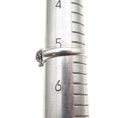 925 Sterling Silver Vintage Round-Cut C Z Oxidized Ring Size 5.25