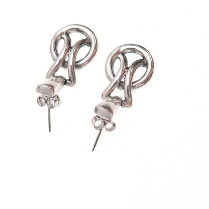 Boma 925 Sterling Silver Vintage Modernist Oxidized Earrings