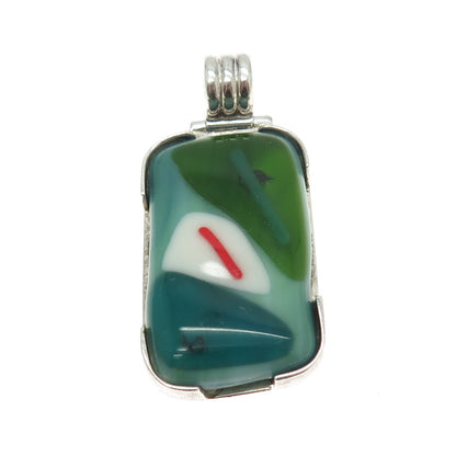 950 Silver Vintage Murano Glass Modernist Pendant