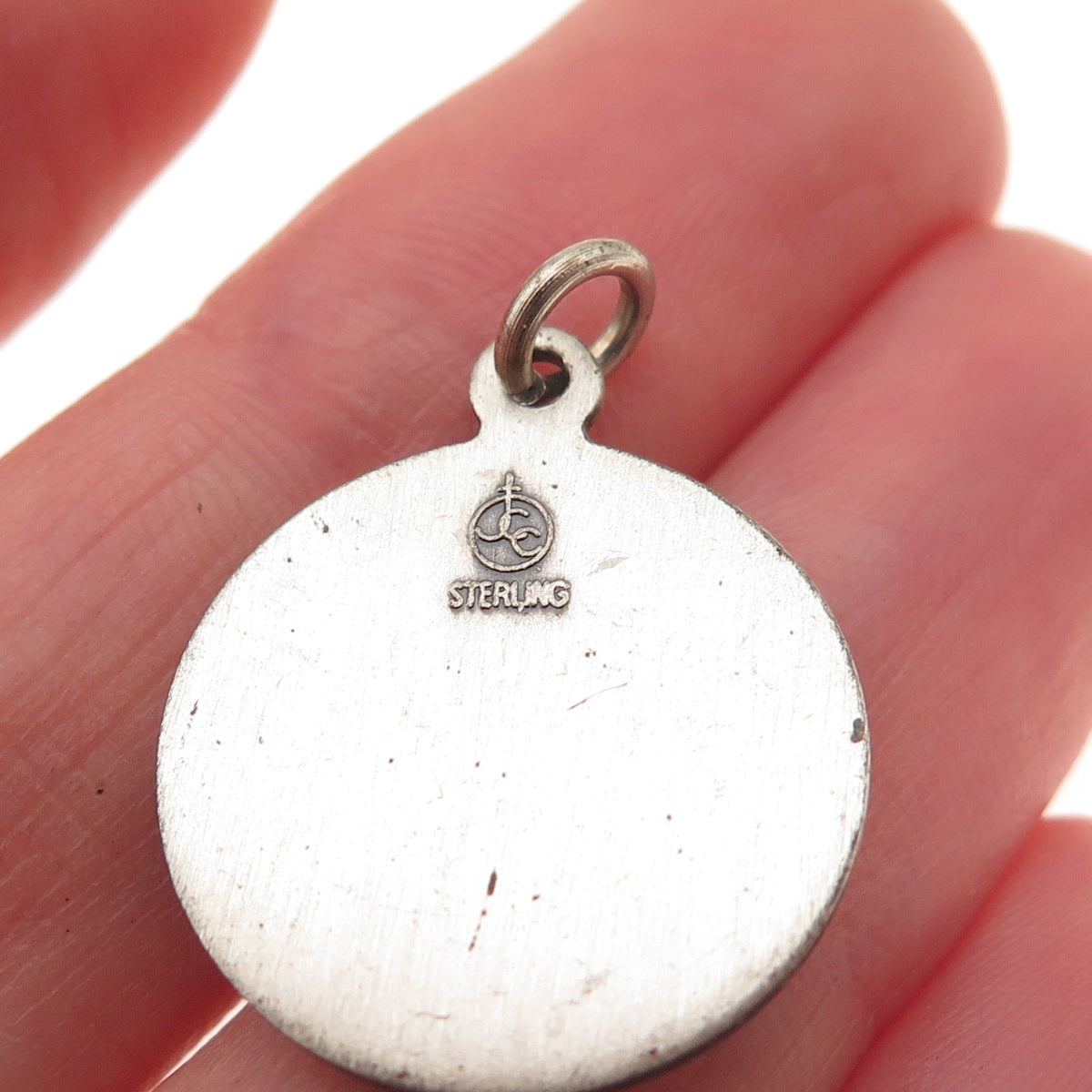 925 Sterling Silver Vintage Saint Jude Thaddeus Oxidized Charm Pendant