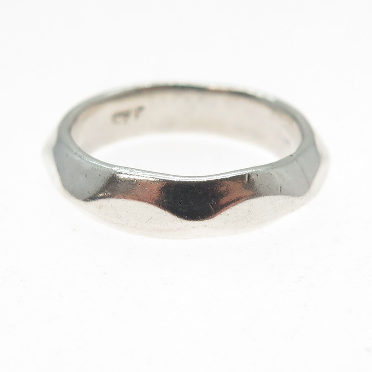 925 Sterling Silver Vintage Modernist Band Ring Size 9.25
