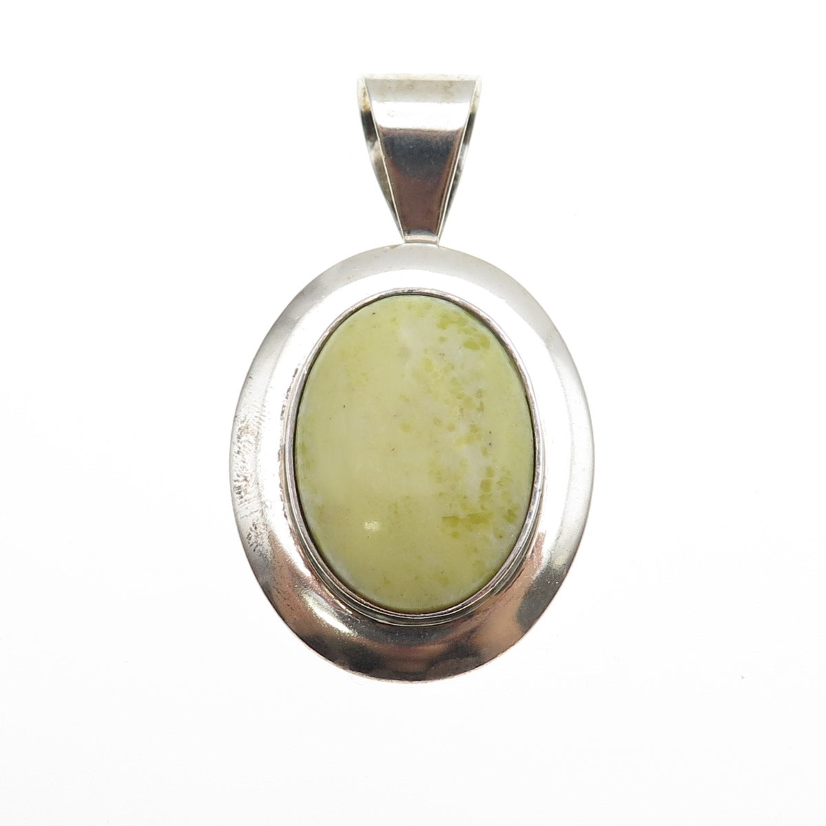 Jay King Desert Rose 925 Sterling Silver Vintage Real Yellow Turquoise Pendant