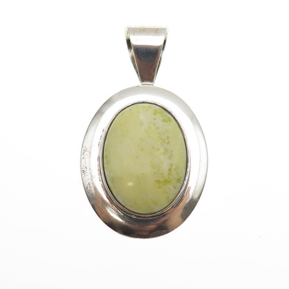 Jay King Desert Rose 925 Sterling Silver Vintage Real Yellow Turquoise Pendant