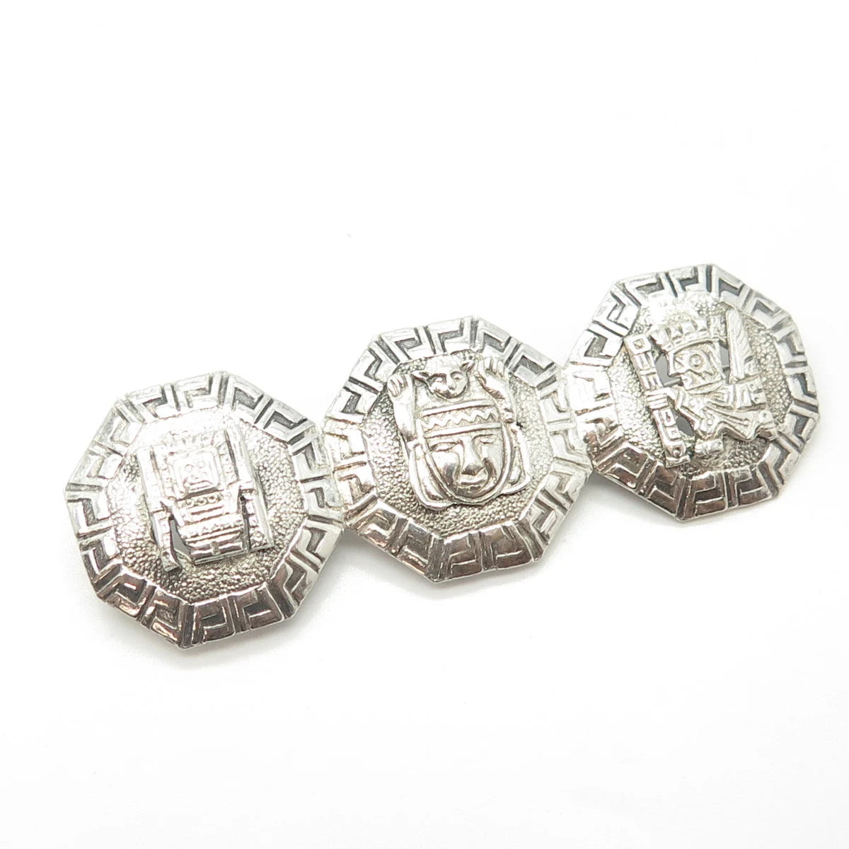 925 Sterling Silver Vintage Egyptian Theme Pin Brooch
