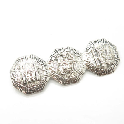 925 Sterling Silver Vintage Egyptian Theme Pin Brooch