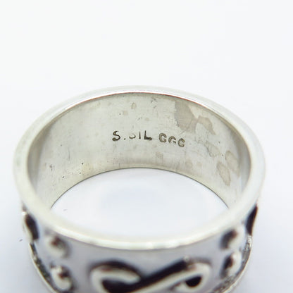 925 Sterling Silver Vintage GGC Tribal Band Ring Size 7.5
