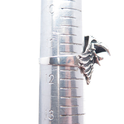 925 Sterling Silver Vintage Eagle Bird Oxidized Ring Size 11.5