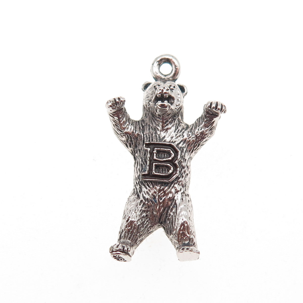 KINNEY 925 Sterling Silver Vintage Chicago Bears Football Team 3D Charm Pendant