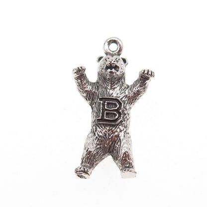 KINNEY 925 Sterling Silver Vintage Chicago Bears Football Team 3D Charm Pendant