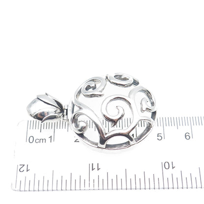 BARSE 925 Sterling Silver Vintage Modernist Swirl Oxidized Charm Pendant