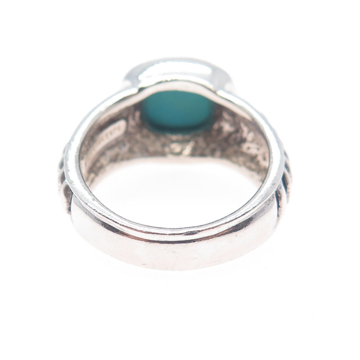 JOSEPH ESPOSITO 14K Gold Sterling Silver Vintage Real Turquoise Ring Size 9.25