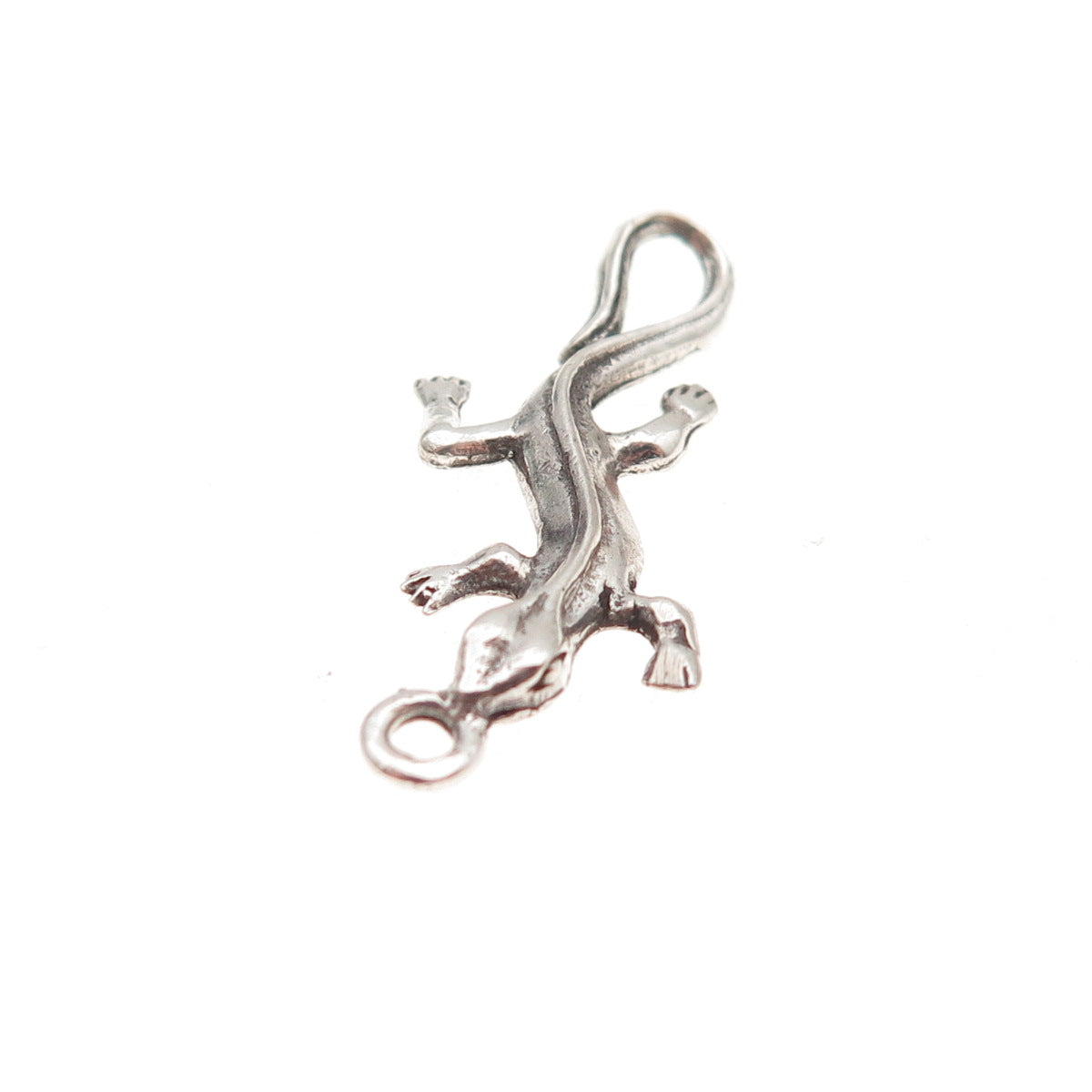 925 Sterling Silver Vintage Lizard Oxidized Charm Pendant