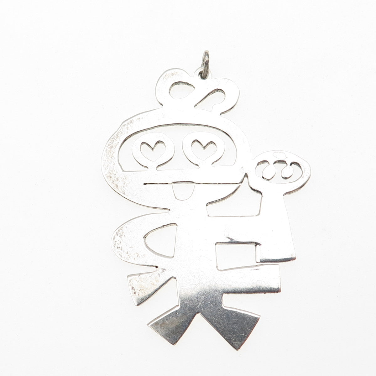 Mik Stousland 925 Sterling Silver Vintage Cartoon Character Modernist Pendant