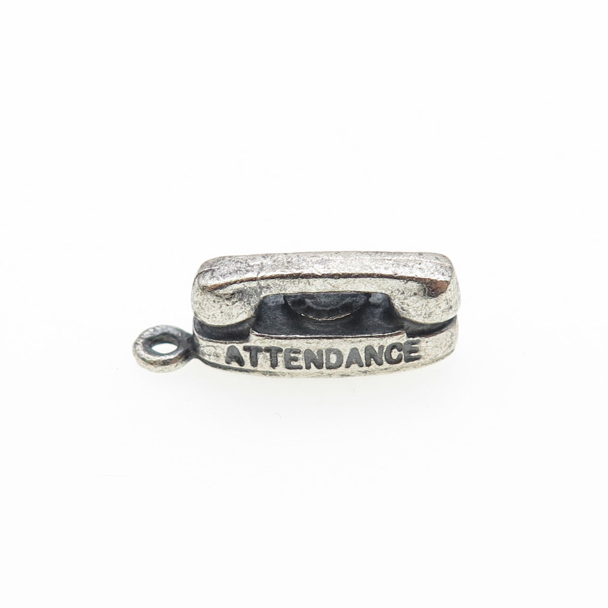 BALFOUR Sterling Vintage Princess Attendance Rotary Phone Oxidized Mini Pendant