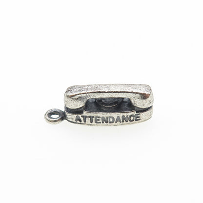 BALFOUR Sterling Vintage Princess Attendance Rotary Phone Oxidized Mini Pendant