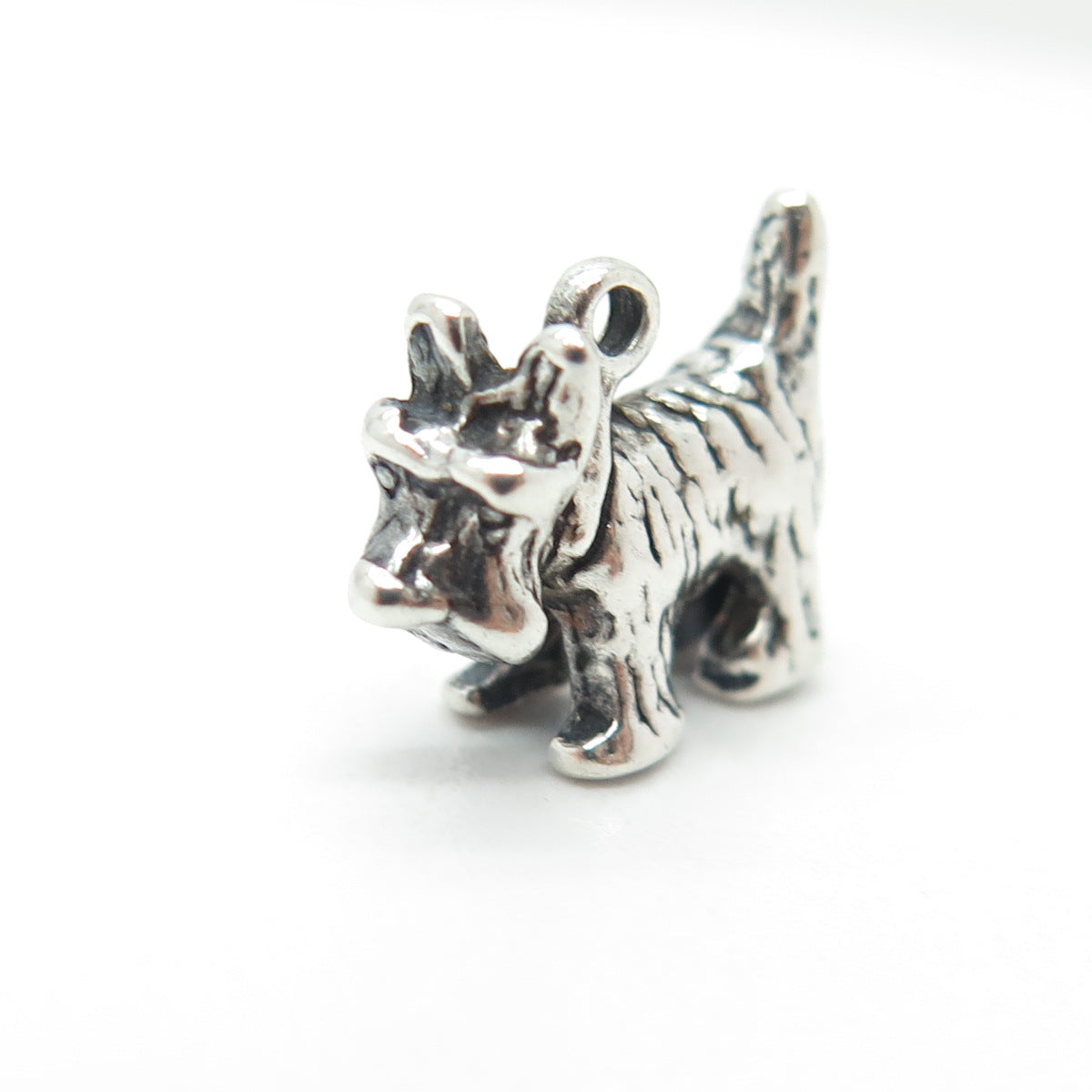 925 Sterling Silver Vintage Scottish Terrier Dog Minimalist Charm Pendant