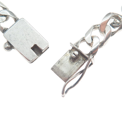 900 Silver Vintage AEP Mexico ID Curb Link Bracelet 7"