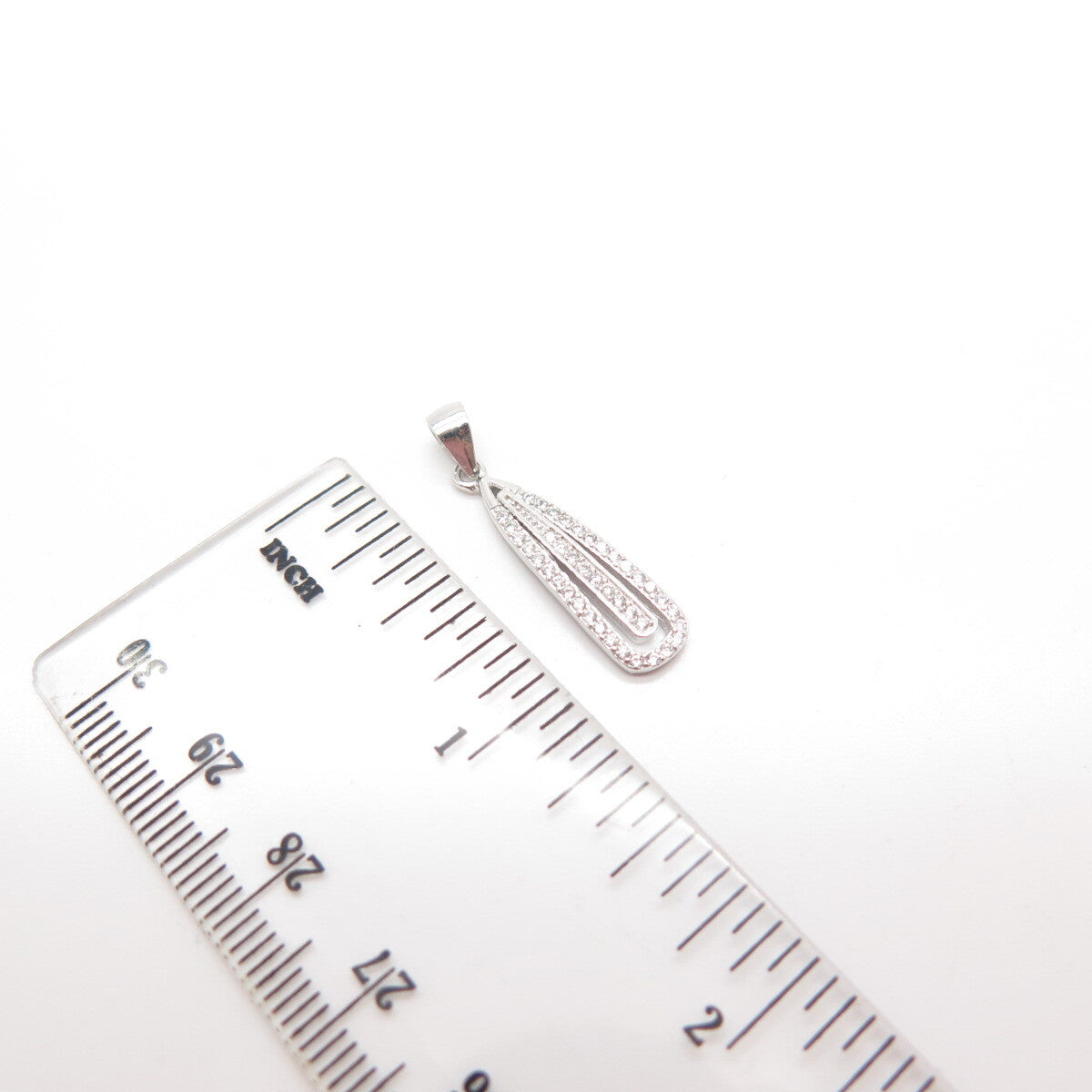 925 Sterling Silver Pave C Z Pendant
