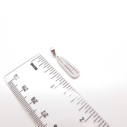 925 Sterling Silver Pave C Z Pendant