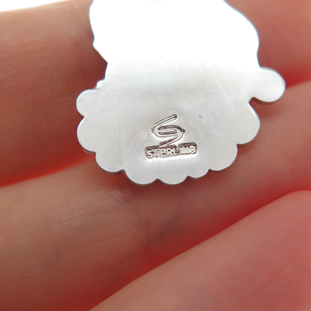 SPENCER 925 Sterling Silver Vintage Enamel Santa Claus Minimalist Charm Pendant