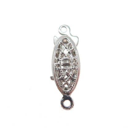 925 Sterling Silver Vintage Oxidized Bracelet / Necklace Hook Box Lock Clasp