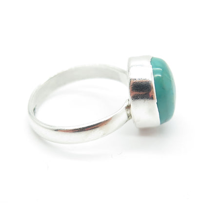 925 Sterling Silver Vintage Real Kingman Turquoise Ring Size 7.25