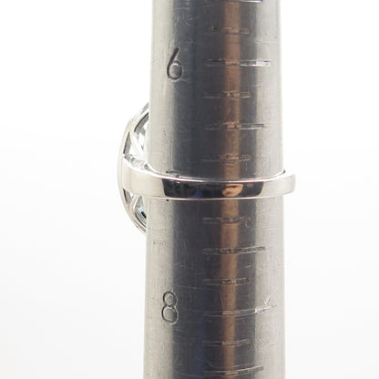 925 Sterling Silver Real Oval-Cut Blue Topaz Sunrise Oxidized Ring Size 7