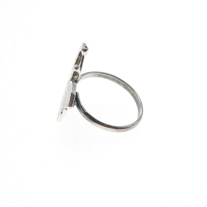 925 Sterling Silver Vintage Mexico Enamel Butterfly Ring Size 5.75