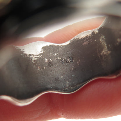 925 Sterling Silver Vintage Real Citrine Modernist Oxidized Ring Size 10