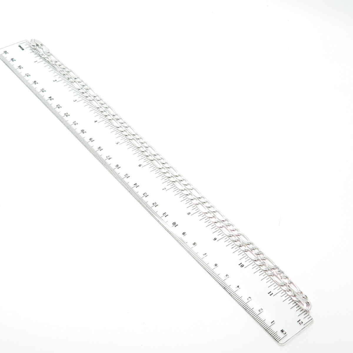 925 Sterling Silver Italy P. Lux Figaro Chain Necklace 24"