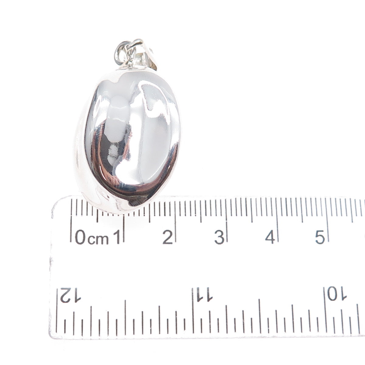 925 Sterling Silver Vintage Mexico Modernist Puffy Charm Pendant