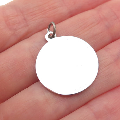 Griffith & Sons 925 Sterling Silver Vintage Bridesmaid Round Tag Charm Pendant