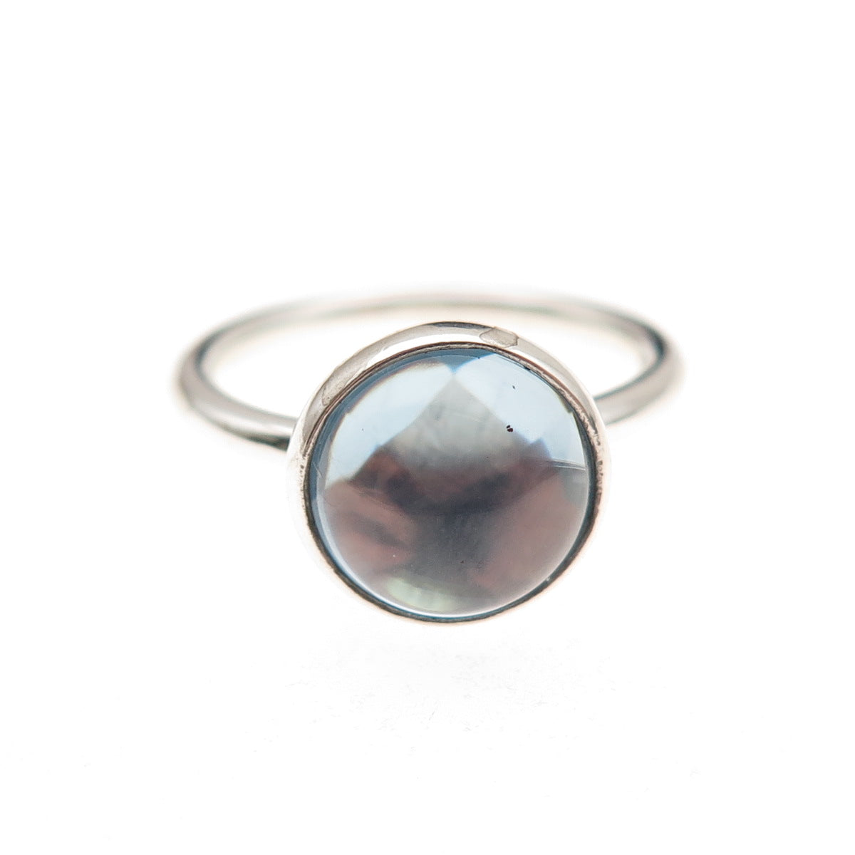 Pandora 925 Sterling Silver Blue Crystal March Birthstone Droplet Ring Size 6.75