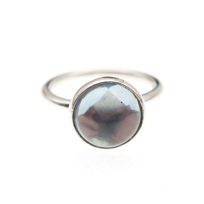 Pandora 925 Sterling Silver Blue Crystal March Birthstone Droplet Ring Size 6.75