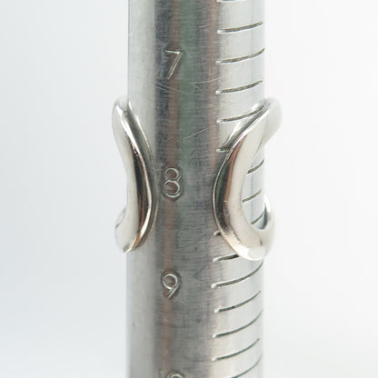 925 Sterling Silver Vintage Crossover Adjustable Ring Size 8.75