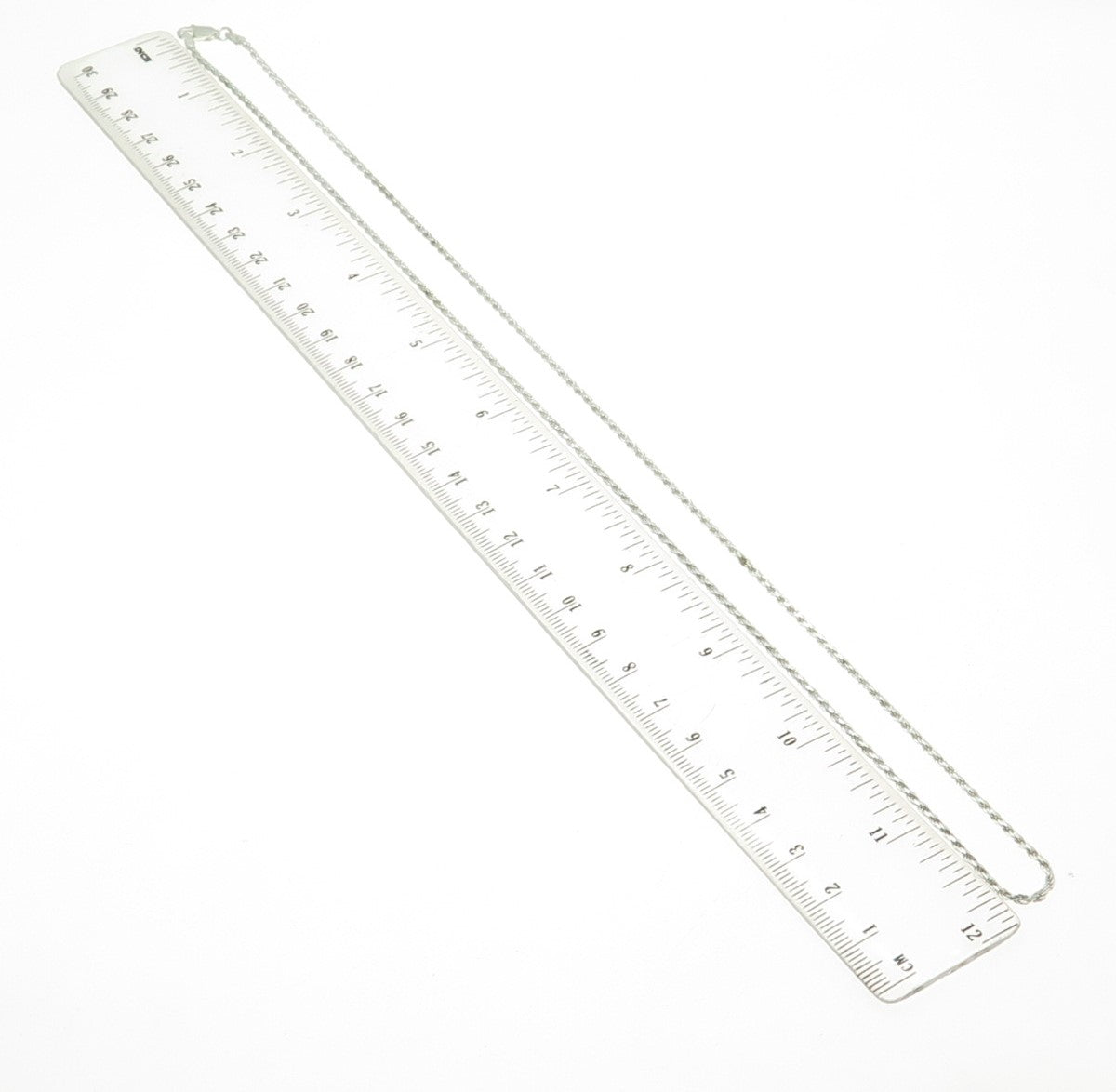 925 Sterling Silver Italy Twisted Rope Chain Necklace 24"