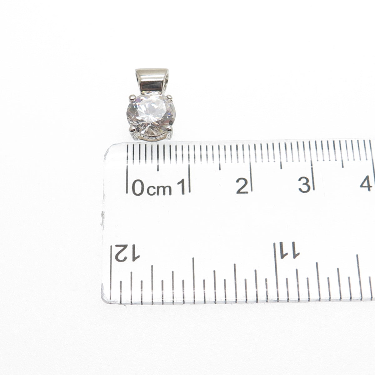 HAN 925 Sterling Silver Vintage Round-Cut C Z Minimalist Charm Pendant