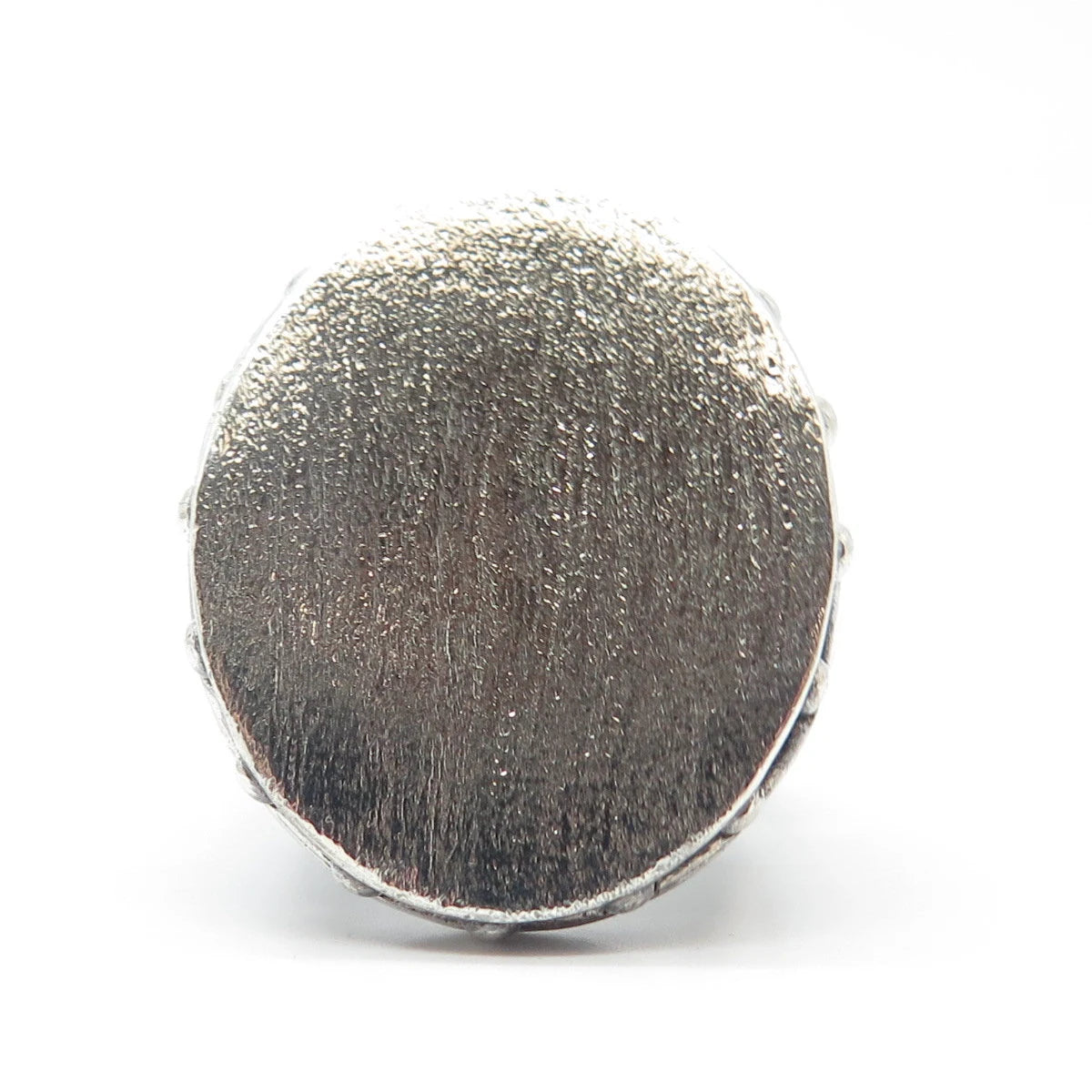 925 Sterling Silver Vintage Italy Satin Finish Oval Signet Ring Size 6