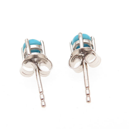 Chuck Clemency 925 Sterling Silver Real Sleeping Beauty Turquoise Stud Earrings