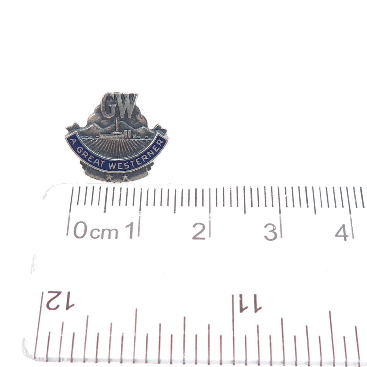 LGB BALFOUR Sterling Vintage Enamel George Washington Great Westerner Lapel Pin