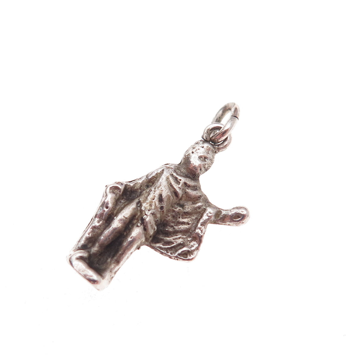 800 Silver Antique Art Deco The Little Prince Oxidized Charm Pendant