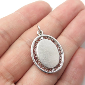 925 Sterling Silver Vintage Oval Charm Pendant
