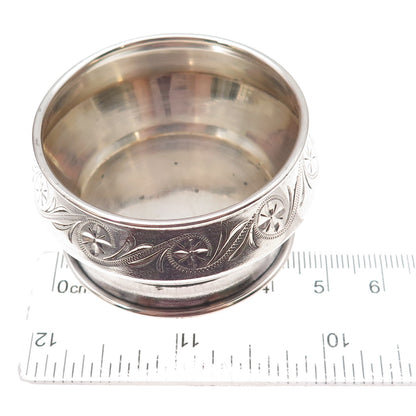 800 Silver Antique Art Deco Germany Engraved Floral Salt Cellar