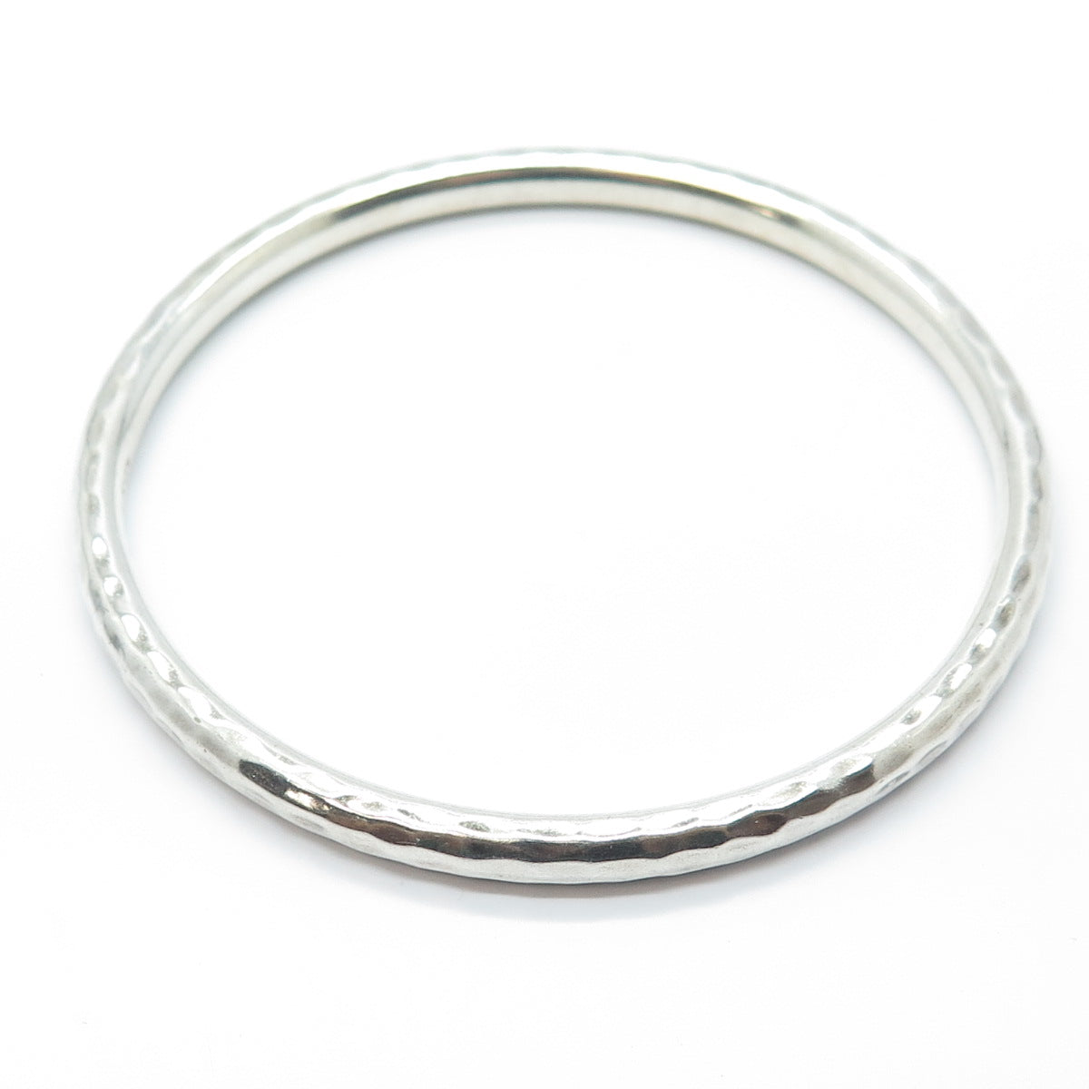 SILPADA 925 Sterling Silver Hammered Finish Bangle Bracelet 8.25"