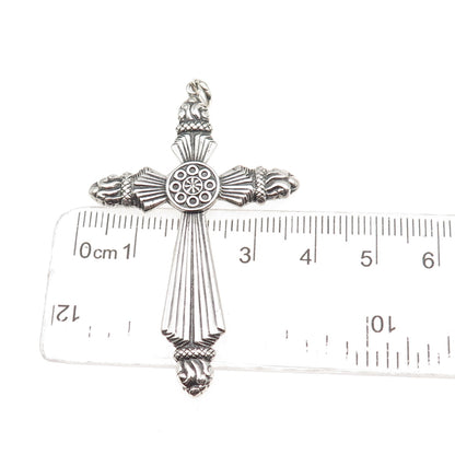 ORB Otto Robert Bade 925 Sterling Silver Antique Art Deco Cross Oxidized Pendant