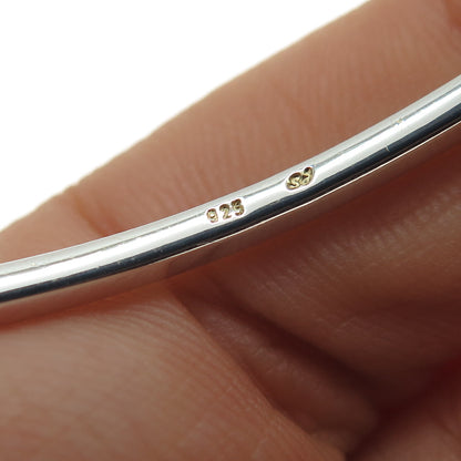 Sun Jewels 925 Sterling Silver Real Diamond & Black Spinel Bangle Bracelet 7.5"